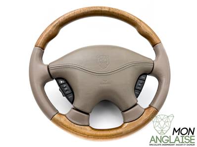 Volant Cuir et bois sable / Jaguar S-Type V6 - V8 Essence de 1999 à 2002