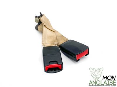 Boucle de ceinture arrière magnolia/noir / Jaguar XJ40 BVA de 1990.5 à 1990.5