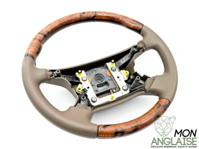 Volant cuir et bois sable / Jaguar X350 V6 - V8 de 2003 à 2004