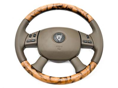 Volant Bois noyer et Cuir Mocha / Jaguar X-Type de 2004 à 2008