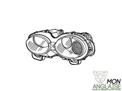 Optique avant gauche halogène Jaguar X-Type de 2001 à 2009