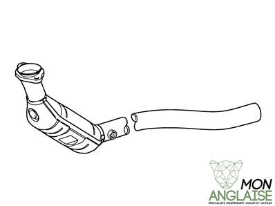 Catalyseur droite 4.0L / Jaguar S-Type V8 Essence BVA de 1999 à 2000.5